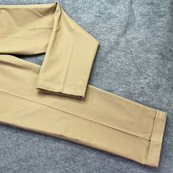 Brooks Brothers Chino Pants Men 31 x 30 Beige Tan Elliot Fit Cuffed Pleated - Picture 2 of 11